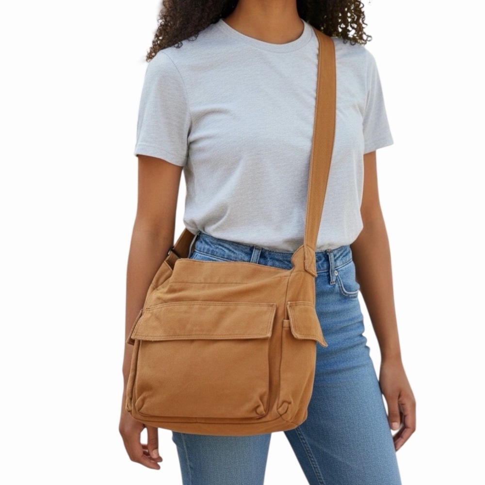 Unisex Vintage Canvas Crossbody Messenger Bag -New